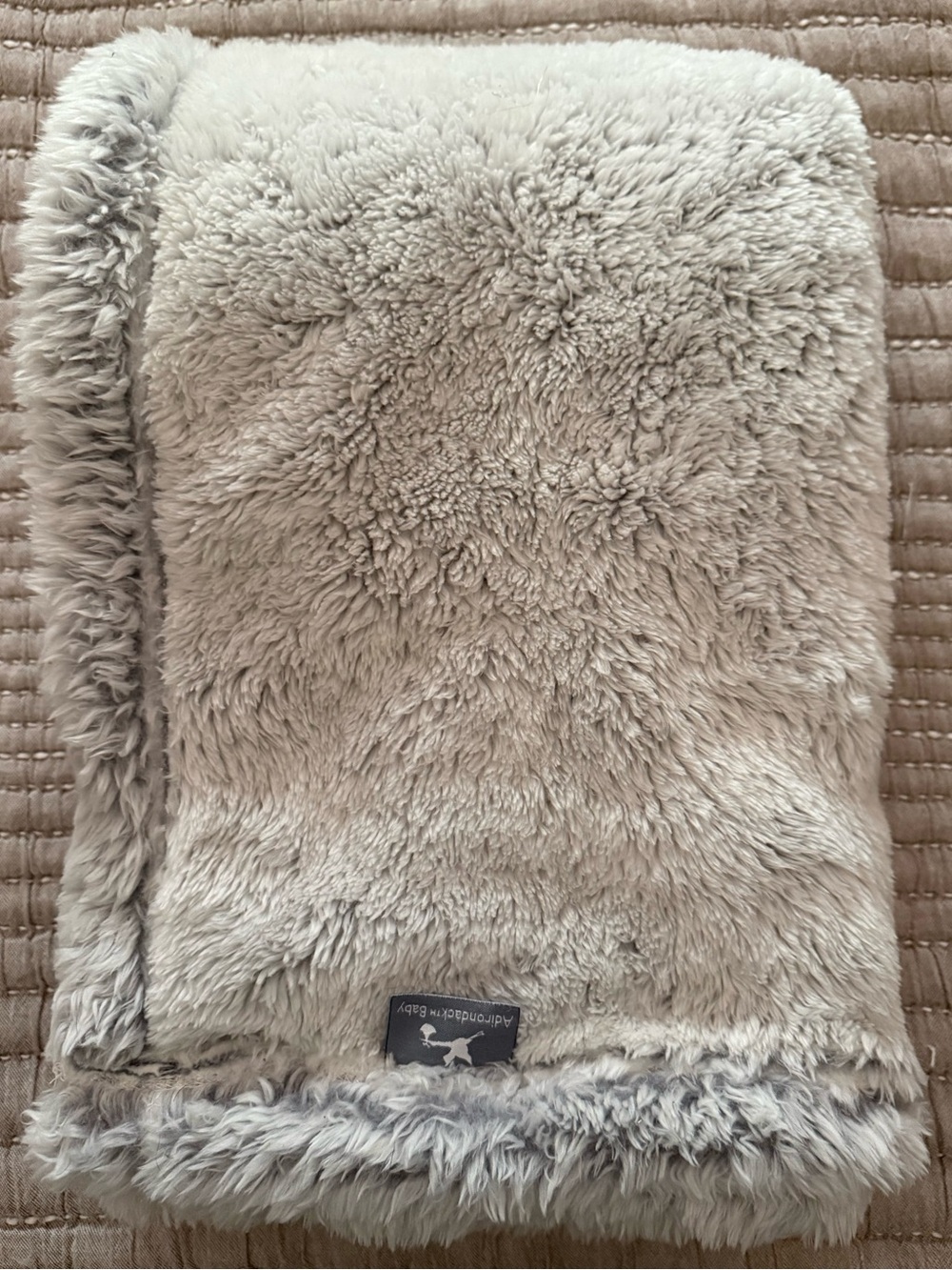 Adirondack Baby Faux Fur Blanket Grey Frost NWOT